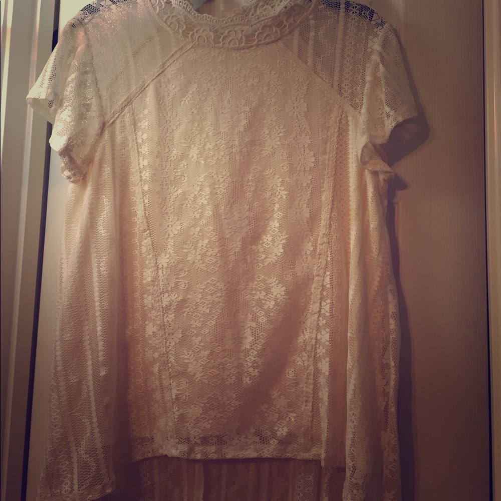 High low lace top